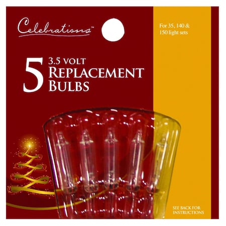 Celebrations Celebrations Red Incandescent Mini Warm White 5 ct Replacement Christmas Light Bulbs, PK5 1265-2-71